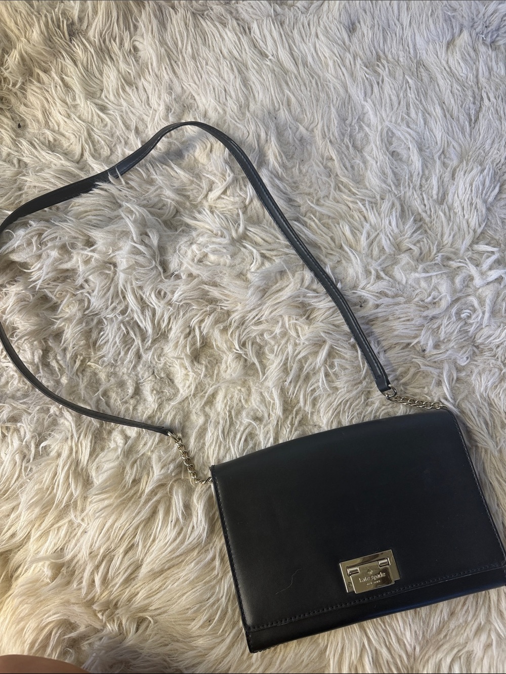 Kate Spade Black Leather Crossbody with Gold Hardware